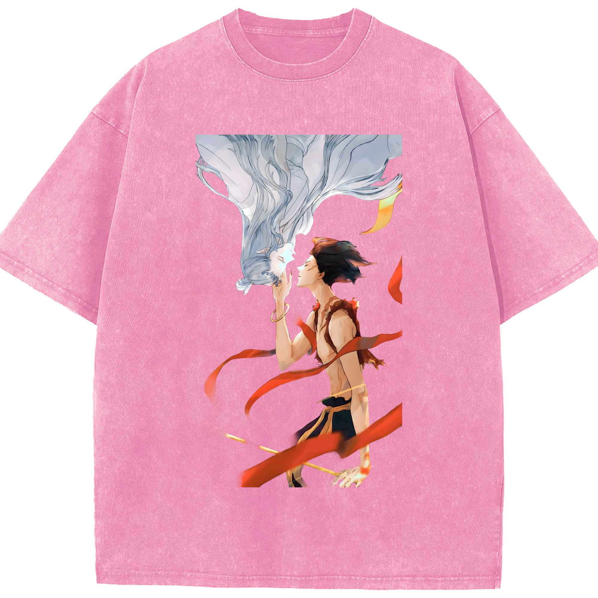 （画像用） Ne Zha 2 ナタ 魔童の大暴れ 綿100% ヴィンテージ風 半袖Tシャツ（フロントプリント）